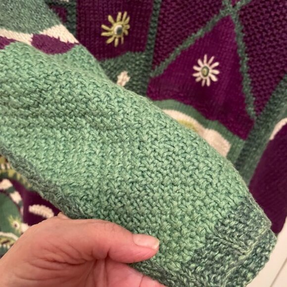 Segrets Sun Prints Hand Knit Vintage Sweater Women's Size Medium - Picture 7 of 13